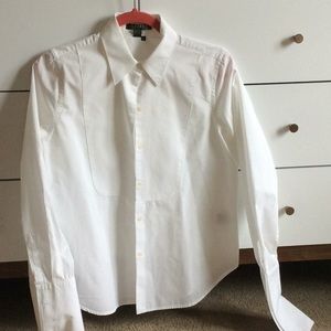 Women white button down shirt.
